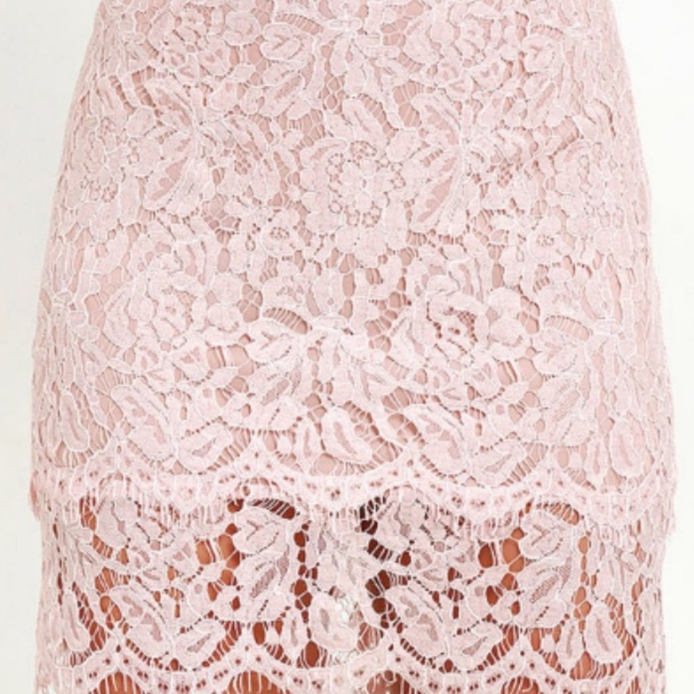 Lulus Pink Tiered Lace Skirt - Picture 2 of 12